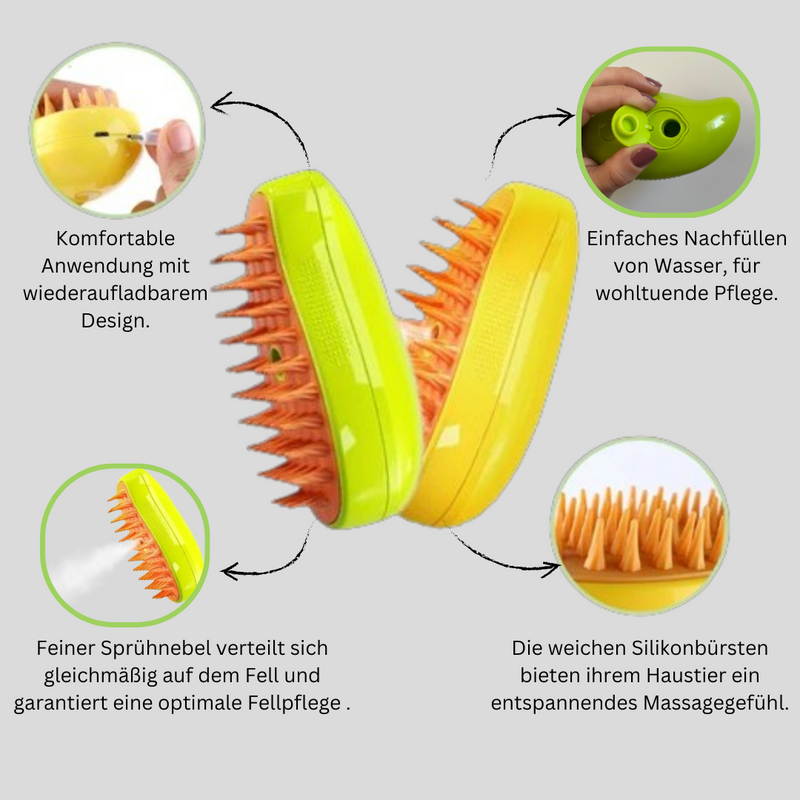 SteamSpa – wohltuende Dampfbürste für mühelose Fellpflege auf Knopfdruck
